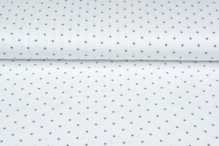 Baumwolljersey bedruckt stars ecru - altgr&uuml;n