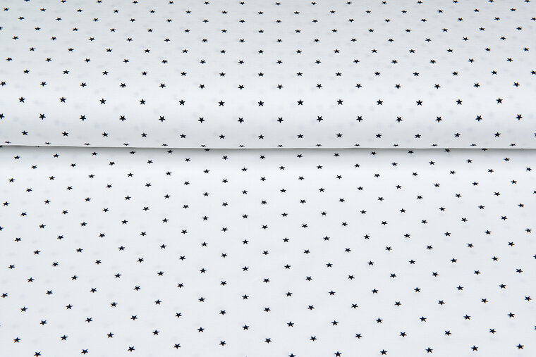 Baumwolljersey bedruckt stars ecru - dunkelblau