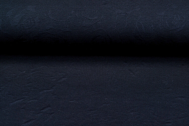 Strickstoff Jacquard roses schwarz