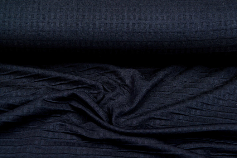 Strickstoff Jacquard waffel schwarz