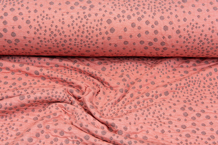 Strickstoff Jacquard little dropps lachsrosa