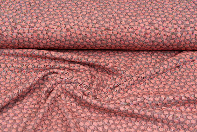 Strickstoff Jacquard dots lachsrosa