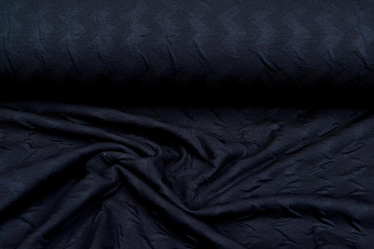 Strickstoff Jacquard zigzag dunkelblau