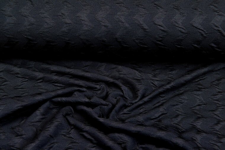 Strickstoff Jacquard zigzag schwarz