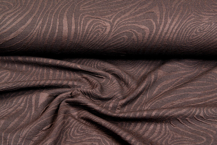 Strickstoff Jacquard retro stripes braun