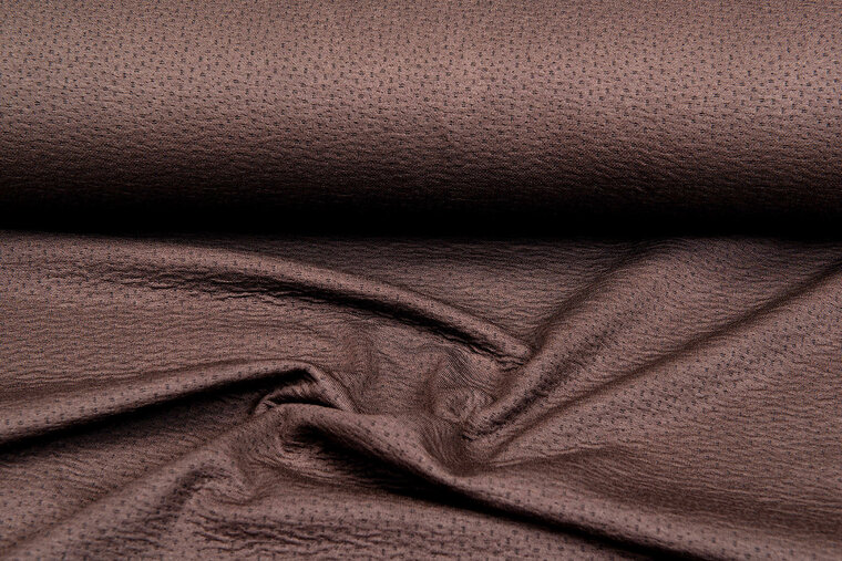 Strickstoff Jacquard little dots braun