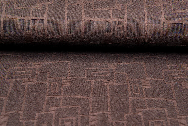 Strickstoff Jacquard retro stripes braun