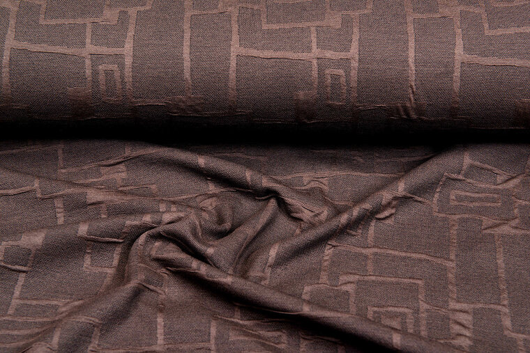 Strickstoff Jacquard retro stripes braun
