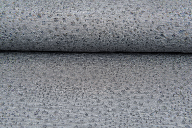 Strickstoff Jacquard little dropps grau