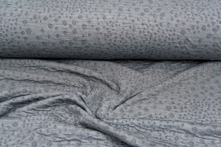 Strickstoff Jacquard little dropps grau