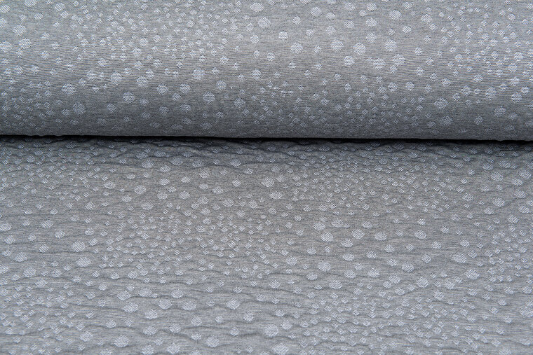 Strickstoff Jacquard retro little dropps grau-hellgrau