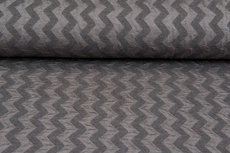 Strickstoff Jacquard zigzag silbergrau-taupe