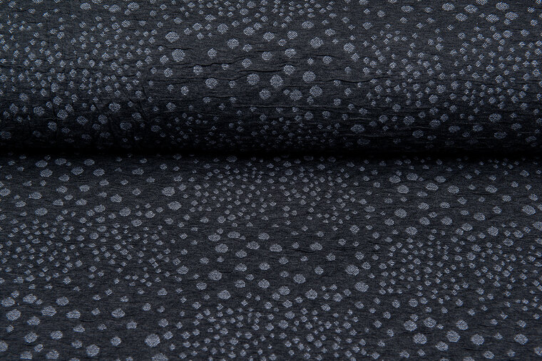 Strickstoff Jacquard little dropps dunkelgrau-grau