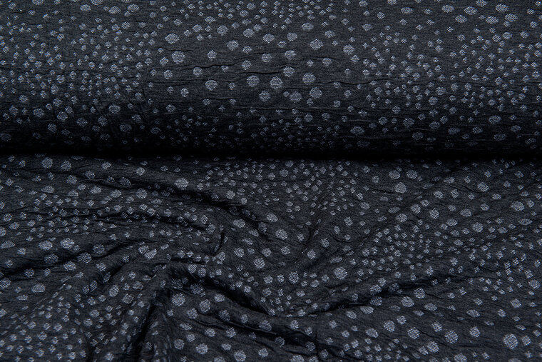 Strickstoff Jacquard little dropps dunkelgrau-grau