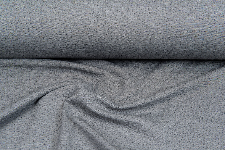 Strickstoff Jacquard little dots grau