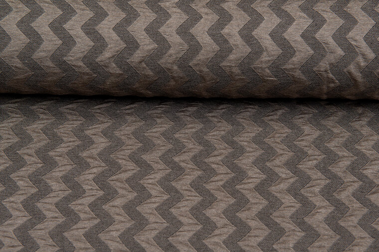 Strickstoff Jacquard zigzag bronze