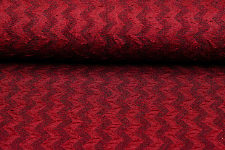 Strickstoff Jacquard zigzag dunkelrot