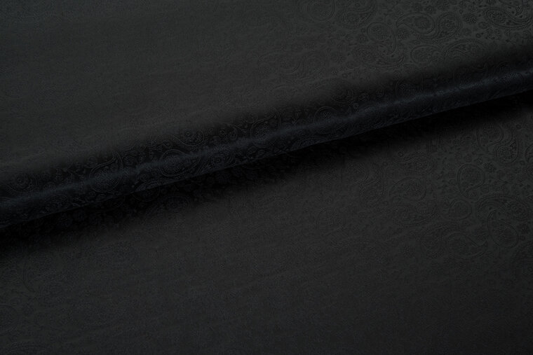 Futterstoff Jacquard small Paisley VO101 schwarz