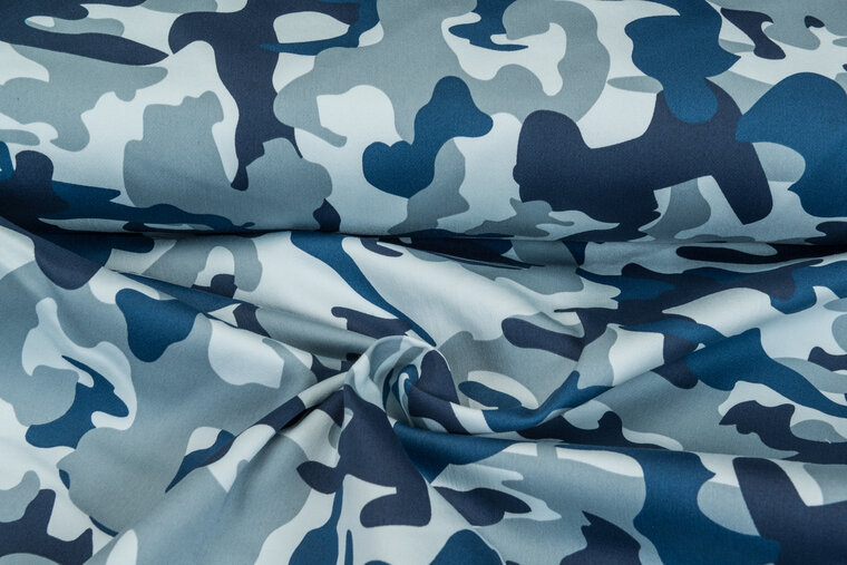 Knitted Camouflage Denim blau-grau