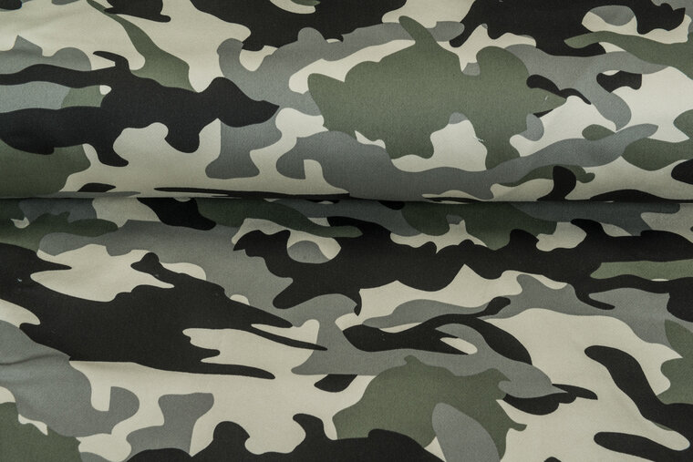 Knitted Camouflage Denim grau-gr&uuml;n