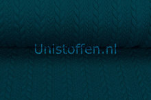 Strickstoff mit Zopfmuster Petrol