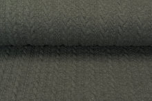 Strickstoff mit Zopfmuster grau