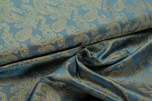 Futterstoff Jacquard Paisley VO85 blau-gold