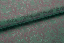 Futterstoff Jacquard Paisley VO81 gr&uuml;n-lila