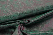 Futterstoff Jacquard Paisley VO81 gr&uuml;n-lila