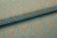 Futterstoff Jacquard Paisley VO83 gold-aqua