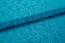 Futterstoff Jacquard Paisley VO73 aqua