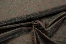 Futterstoff Jacquard Paisley Flower VO41 bronze-gr&uuml;n