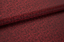 Futterstoff Jacquard Little Flower VO32 bordeaux-rot