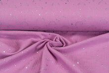 Baumwoll Musselin glitzer rainbow dropps silber mittelrosa