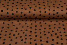 Baumwoll Musselin bedruckt glatt dots rostbraun