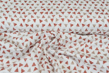 Baumwoll Musselin bedruckt glatt triangle rost-taupe