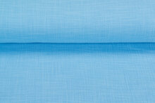 Baumwoll Musselin leinen look hellblau