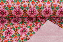 Alpenfleece bedruckt flower altrosa