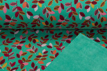 Alpenfleece bedruckt flower dunkelmint
