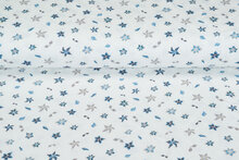 Baumwolljersey bedruckt Anise blau