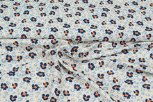 Viscose bedruckt flower blau-orange