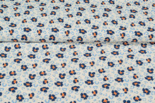 Viscose bedruckt flower blau-orange