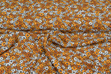 Viscose bedruckt retro ocker-rost