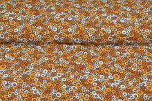 Viscose bedruckt retro ocker-rost