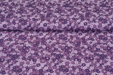 Viscose bedruckt retro violett-flieder