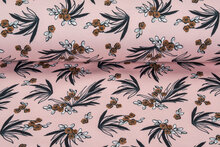 French Terry bedrukt flower hellrosa
