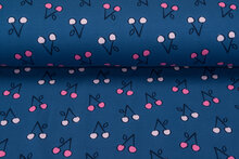 French Terry bedrukt cherry blau