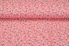 French Terry bedrukt retro rosa