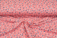French Terry bedrukt retro rosa