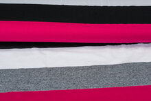 Baumwolljersey bedruckt 3-stripes rosa-grau